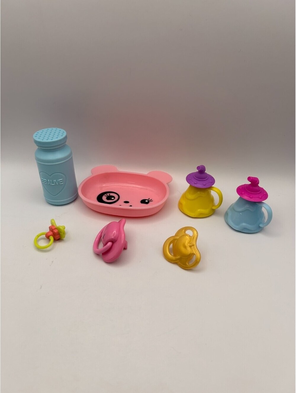 Baby Alive Distroller Baby Doll Accessories Lot Pacifiers Sippy Cups Dish Bottle